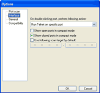 Advanced Port Scanner 1.3 - Options - Interface