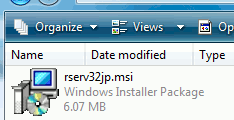 Downloaded MSI installation file